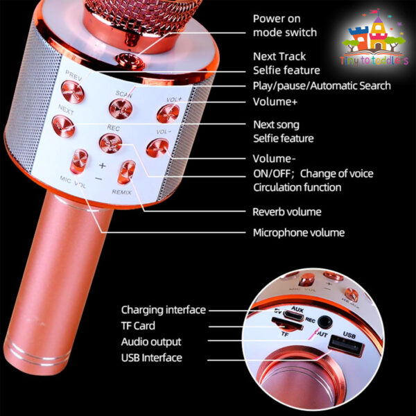 Handheld Karaoke Mic with Built-in Speaker - Image 2