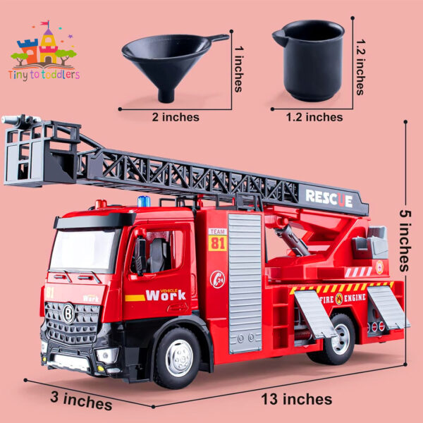 Die Cast Metal Fire Truck - Emergency Rescue Vehicle - Image 6