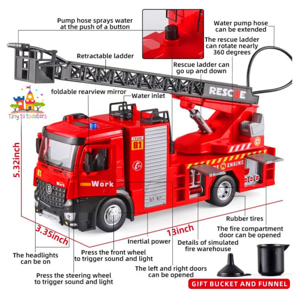 Die Cast Metal Fire Truck - Emergency Rescue Vehicle - Image 3