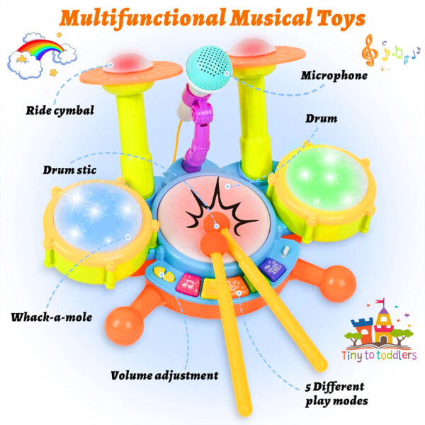 Rhythm Rocker Drum Set with Lights - Image 6