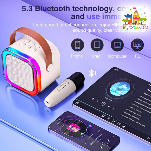 Portable Karaoke Speaker with Mic and RGB Lights - Image 3