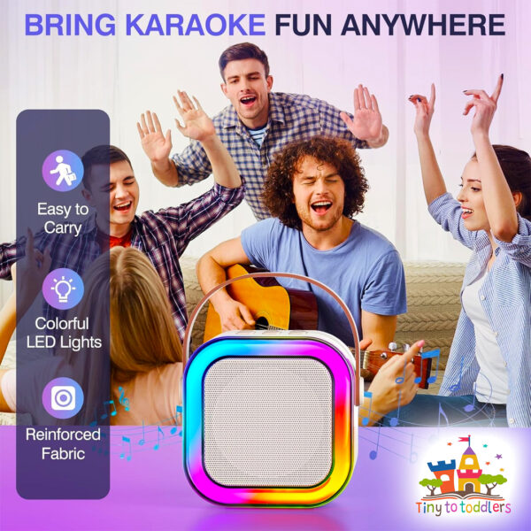Portable Karaoke Speaker with Mic and RGB Lights - Image 2