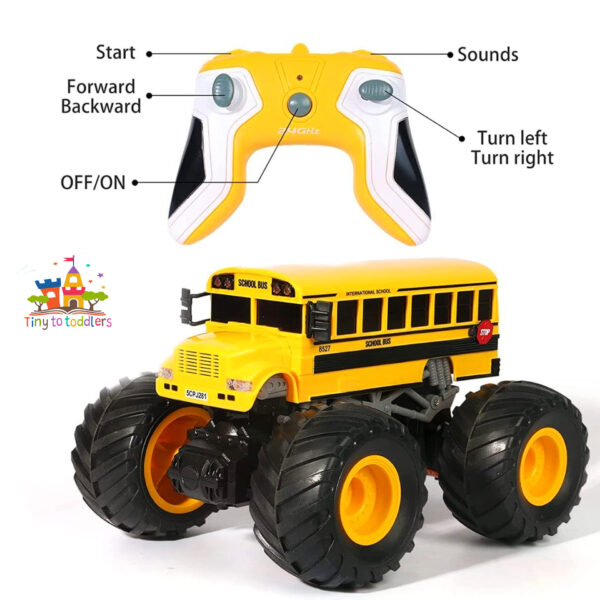 Remote Control Monster Bus with Huge Wheels and Loud Horn - Image 7