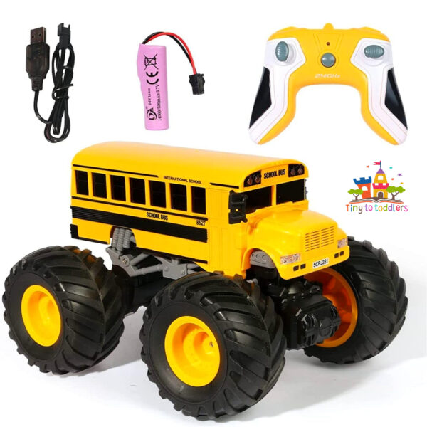 Remote Control Monster Bus with Huge Wheels and Loud Horn - Image 6