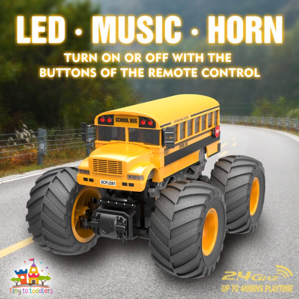 Remote Control Monster Bus with Huge Wheels and Loud Horn - Image 4