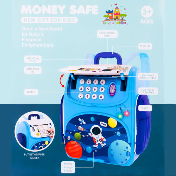 Galaxy Expedition Backpack Piggy Bank for Kids & Space Fans" - Image 3