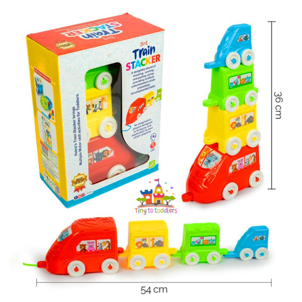 Stack, Link, and Play: 3-in-1 Train Stacker Toy - Image 3